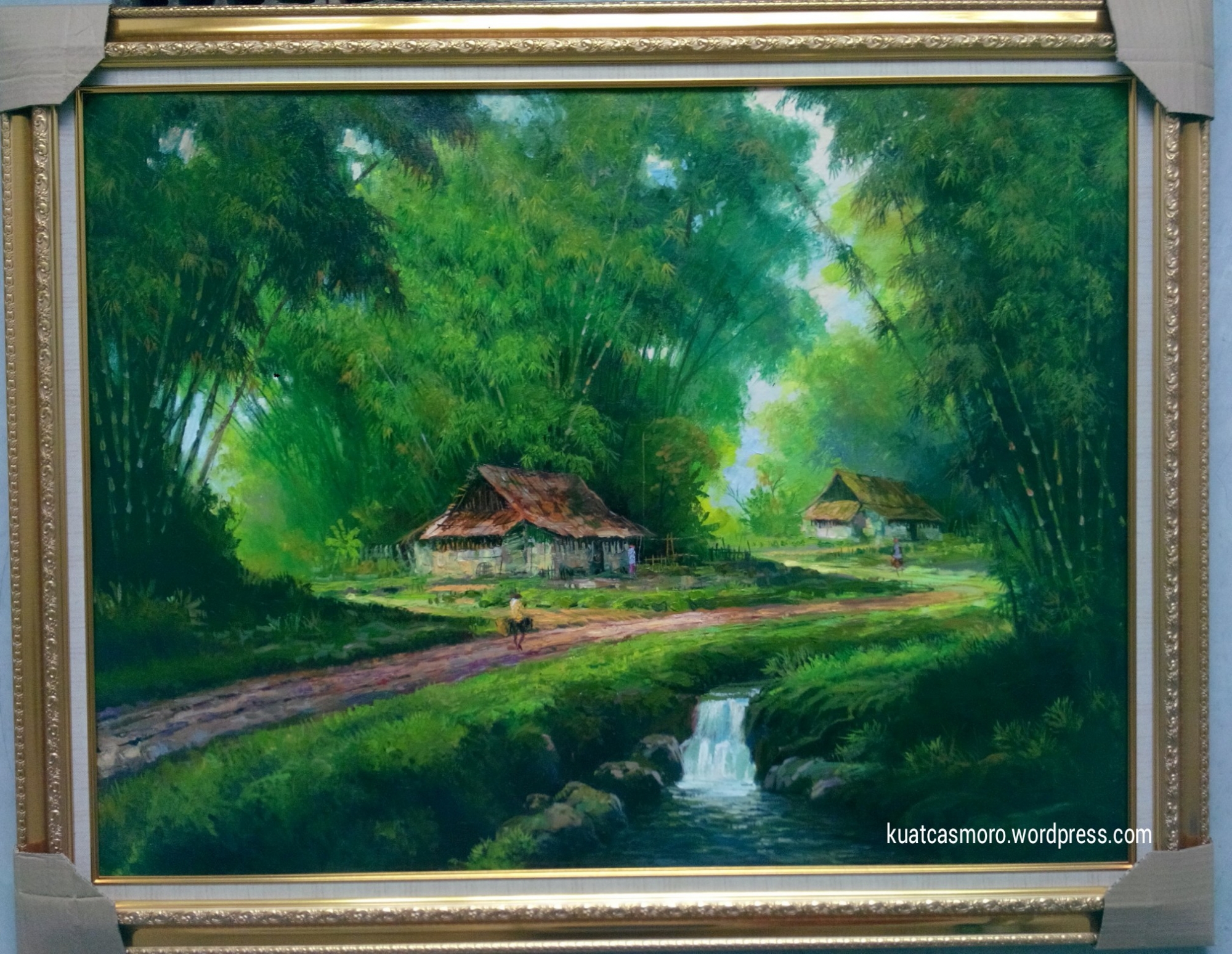 Lukisan Pemandangan Hutan Bambu Pelukis Kuat Casmoro